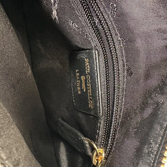 Paul Costelloe Leopard Print Leather Crossbody Bag With Gold Chain & Zipper Clos - Picture 9 of 11